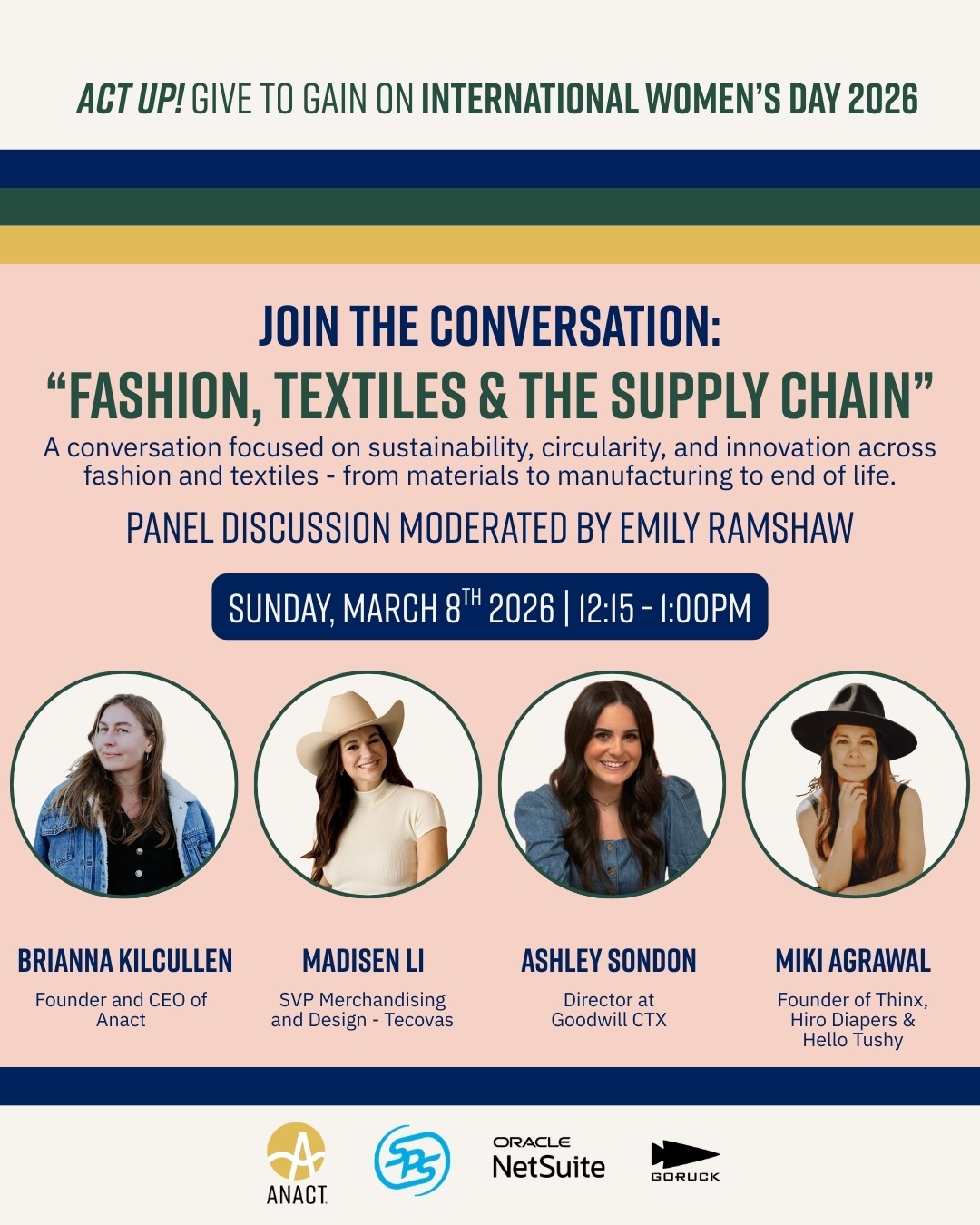 Sustainable Textiles & Fashion Panel @ Anact Give to Gain