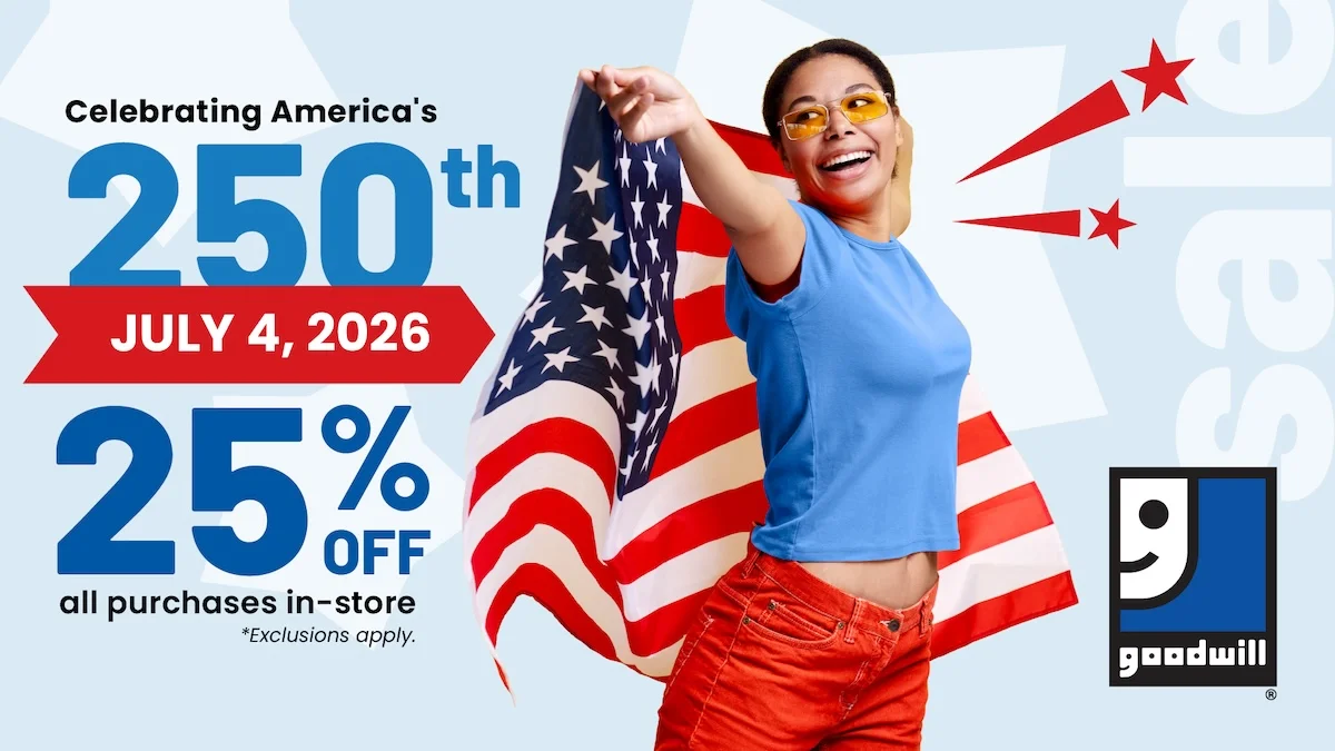 Get 25% Off at Goodwill Central Texas on July Fourth!